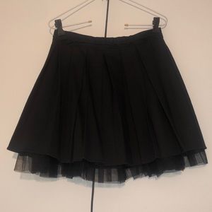 Nordstrom “collective concepts” black pleated skirt with tulle underlay